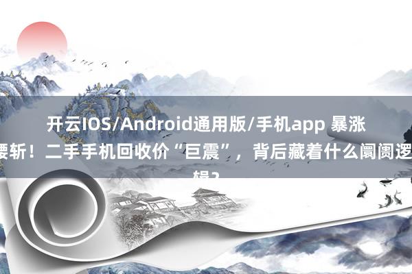 开云IOS/Android通用版/手机app 暴涨后腰斩！二手手机回收价“巨震”，背后藏着什么阛阓逻辑？