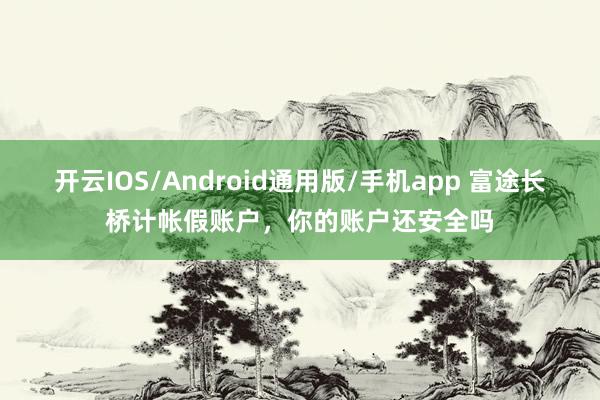 开云IOS/Android通用版/手机app 富途长桥计帐假账户，你的账户还安全吗