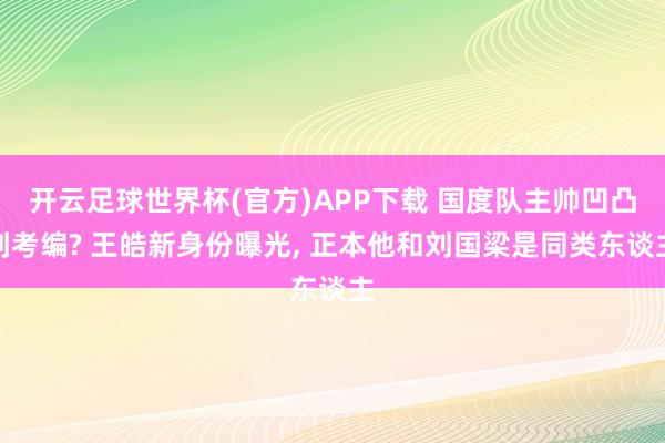 开云足球世界杯(官方)APP下载 国度队主帅凹凸到考编? 王皓新身份曝光, 正本他和刘国梁是同类东谈主