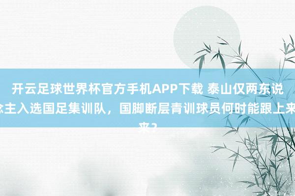 开云足球世界杯官方手机APP下载 泰山仅两东说念主入选国足集训队，国脚断层青训球员何时能跟上来？