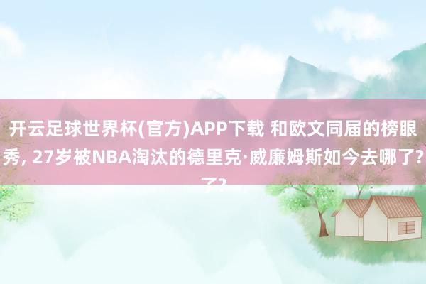 开云足球世界杯(官方)APP下载 和欧文同届的榜眼秀, 27岁被NBA淘汰的德里克·威廉姆斯如今去哪了?