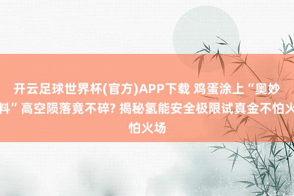 开云足球世界杯(官方)APP下载 鸡蛋涂上“奥妙涂料”高空陨落竟不碎? 揭秘氢能安全极限试真金不怕火场