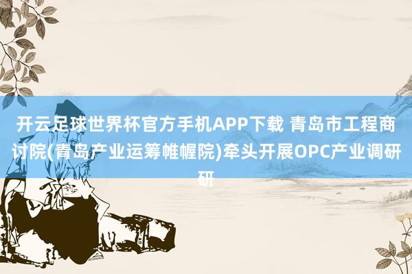 开云足球世界杯官方手机APP下载 青岛市工程商讨院(青岛产业运筹帷幄院)牵头开展OPC产业调研