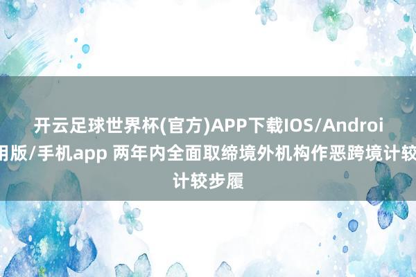 开云足球世界杯(官方)APP下载IOS/Android通用版/手机app 两年内全面取缔境外机构作恶跨境计较步履