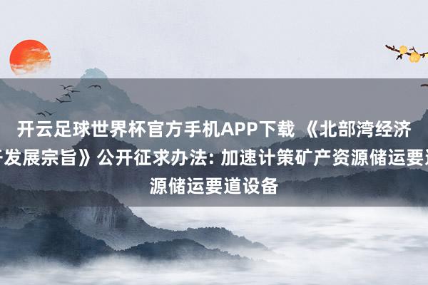 开云足球世界杯官方手机APP下载 《北部湾经济区绽开发展宗旨》公开征求办法: 加速计策矿产资源储运要道设备