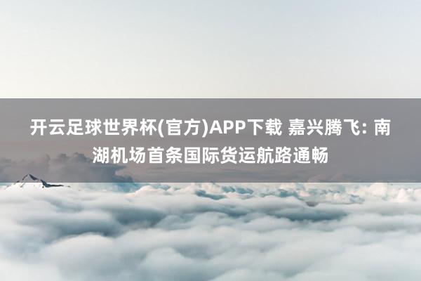 开云足球世界杯(官方)APP下载 嘉兴腾飞: 南湖机场首条国际货运航路通畅