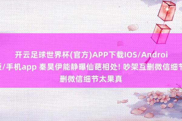 开云足球世界杯(官方)APP下载IOS/Android通用版/手机app 秦昊伊能静曝仙葩相处! 吵架互删微信细节太果真
