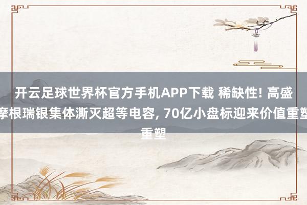 开云足球世界杯官方手机APP下载 稀缺性! 高盛摩根瑞银集体澌灭超等电容, 70亿小盘标迎来价值重塑
