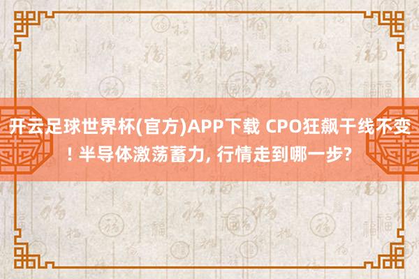 开云足球世界杯(官方)APP下载 CPO狂飙干线不变! 半导体激荡蓄力, 行情走到哪一步?