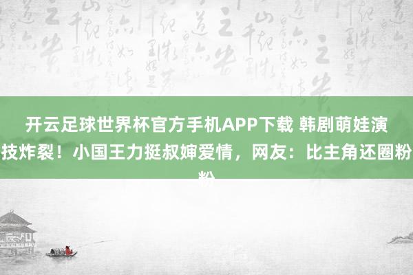 开云足球世界杯官方手机APP下载 韩剧萌娃演技炸裂！小国王力挺叔婶爱情，网友：比主角还圈粉