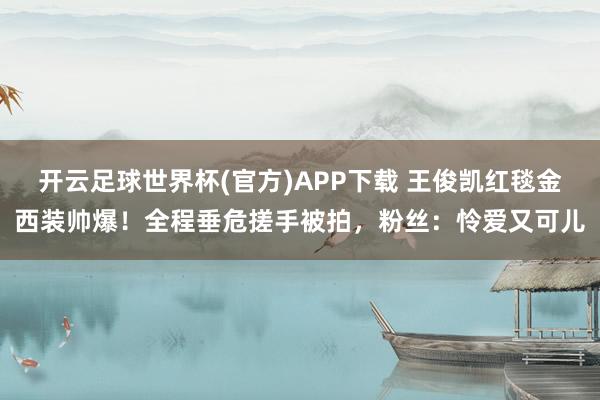 开云足球世界杯(官方)APP下载 王俊凯红毯金西装帅爆！全程垂危搓手被拍，粉丝：怜爱又可儿
