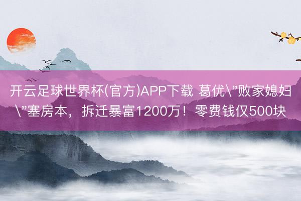 开云足球世界杯(官方)APP下载 葛优