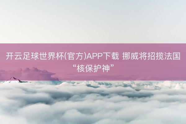 开云足球世界杯(官方)APP下载 挪威将招揽法国“核保护神”