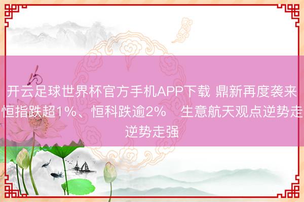 开云足球世界杯官方手机APP下载 鼎新再度袭来：恒指跌超1%、恒科跌逾2%   生意航天观点逆势走强