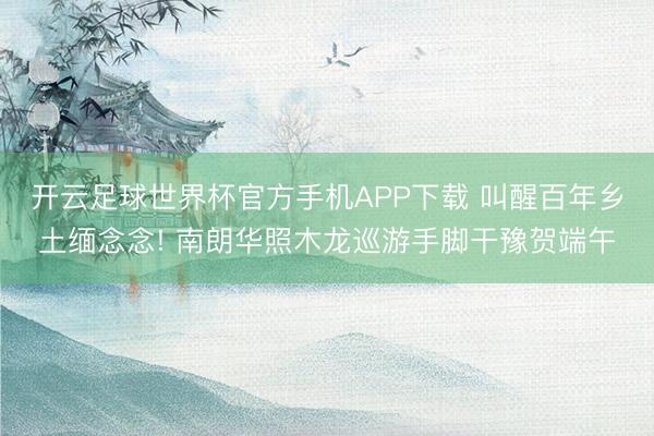 开云足球世界杯官方手机APP下载 叫醒百年乡土缅念念! 南朗华照木龙巡游手脚干豫贺端午